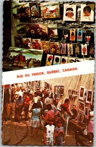 Rue du Trésor, Open Air Art Gallery Quebec Canada Vintage Postcard C72