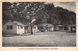 J54/ Grimsby Ontario Canada Postcard c1930 Hand's Lakeside Cabins  155