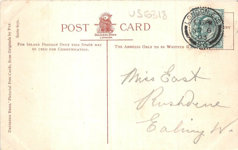 US6318 comic postcard man and cat hunting a mouse uk