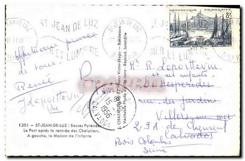 Postcard ModerneA Saint Jean de Luz (Pyrenees Basses) The Port after the re-e...
