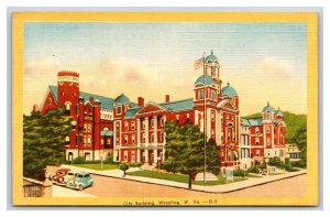 City Building Wheeling West Virginia WV UNP LInen Postcard N24