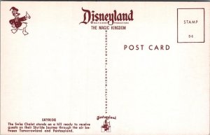 Postcard Disneyland Magic Kingdom Skyride Swiss Chalet Anaheim CA