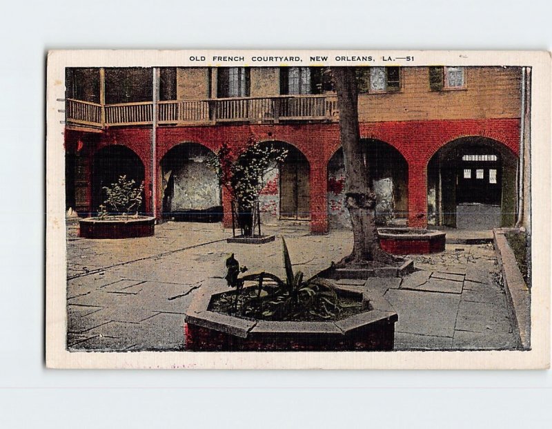 Postcard Old French Courtyard New Orleans Louisiana USA