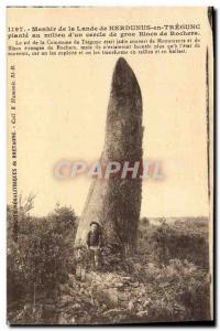 Old Postcard Dolmen Menhir Heath Kerdunus in Tregunc