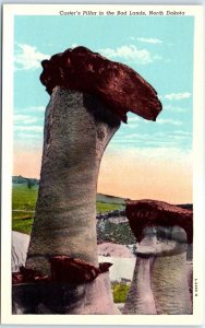 Postcard - Custer's Pillar in the Bad Lands, North Dakota