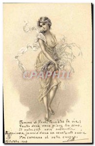 Old Postcard Fantasy Illustrator Woman