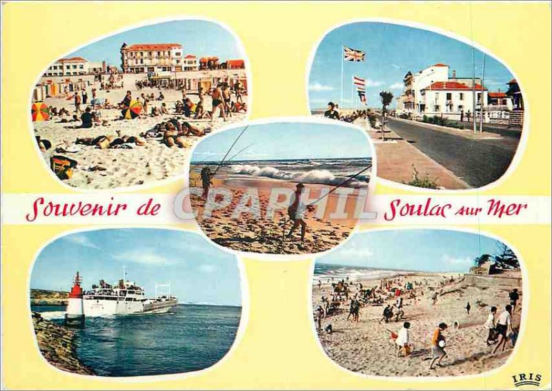 Modern Postcard Soulac sur Mer Gironde Beach Beach Scene and Fishing Boulevar...