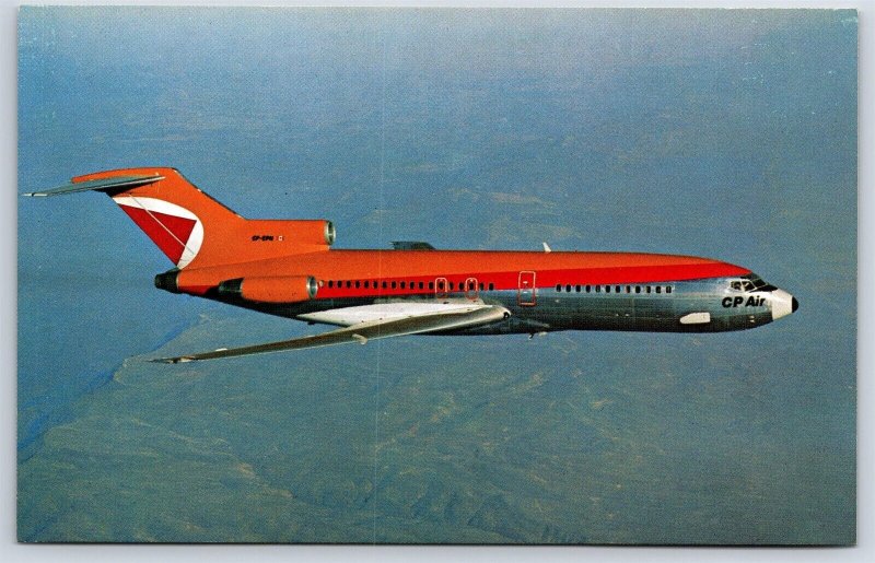 Airplane Postcard Canadian Pacific CP Air Airlines Boeing 727 In Flight DG3