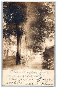 1906 Forest Path View Bench Bridge Washington DC RPPC Photo Posted Postcard 