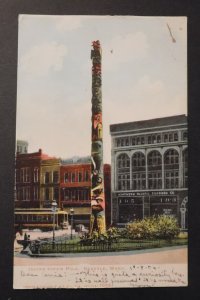 Mint United States Postcard Indian Totem Pole Seattle Washington Native American