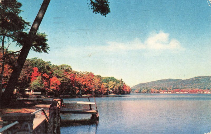 Postcard Lake Buel Massachusetts Berkshires Posted 1957