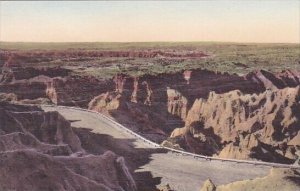 Down From The Pinnacles The Badlands Nat Monument South Dakota Hand Colored A...