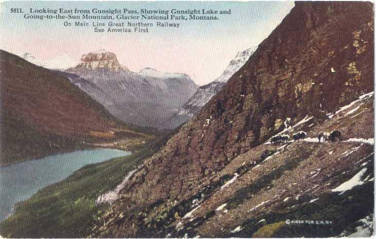 D/B Gunsight Lake Glacier National Park Great Northern Railway