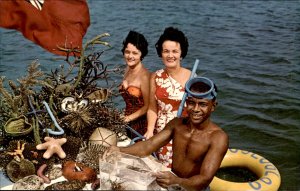 Fiji Oolooloo Cruise Snorkeling Guides c1950-60s Vintage Postcard