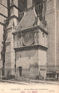 Vintage Postcard Horloge Renaissance Cathedrale Building Chartres France