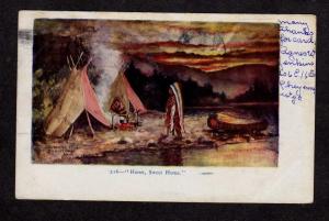 Home Sweet Home Indian Chief H H Tammen Vintage Postcard Carte Postale Postkarte