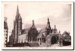 Postcard Old Church Guimilau XVI and XVII Calvary