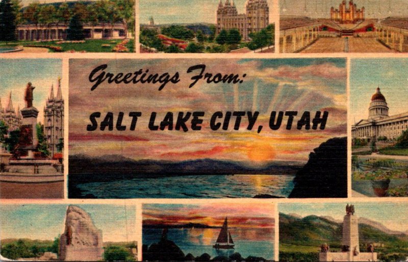 Utah Salt Lake City Greetings With Multi View