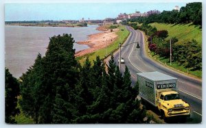 MEMPHIS, TN Tennessee ~ VIKING TRUCK on RIVERSIDE DRIVE c1950s Postcard