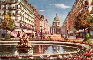 Tucks 26 Paris, Pantheon et Place Medicis Vintage Postcard O44