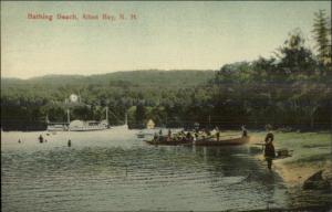 Alton Bay NH Bathing Beach c1910 Unused Postcard