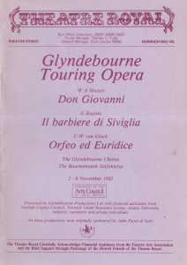 Don Giovanni Glyndebourne Touring Opera Nicholas Kraemer Theatre Programme