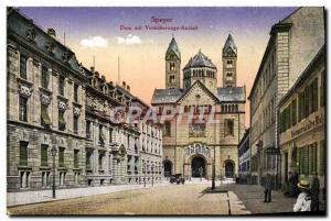 Postcard Old Dom Speyer Mit Versicherungs Anstalt