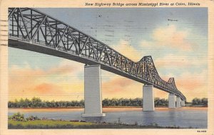 New Highway Bridge Across Mississippi River At Cairo, Illinois USA 1950 