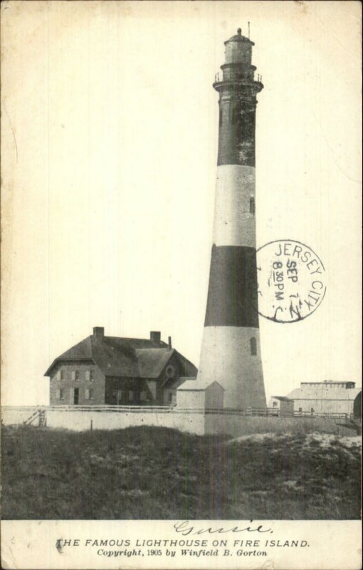 Fire Island NY Lighthouse Winfield B. Gorton c1905 Postcard