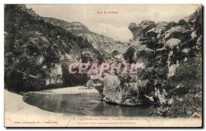 Old Postcard The Gorges du Tarn Lozere the breakthrough rock