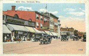 Norwood Ohio Main Avenue Kraemer Art Co Automobile #11140 Postcard 22-301