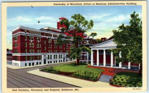 BALTIMORE, MD  University of Maryland  SCHOOL OF MEDICINE & Dentistry   Postcard