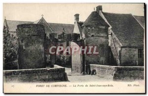 Old Postcard Forest of Compiegne The door of Saint Jean aux Bois