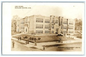 1911 High School Parkinson Dockendorff Richland Center WI RPPC Photo Postcard