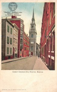Vintage Postcard Christ Church Old North Boston Massachusets Rubber Shoe Pub.