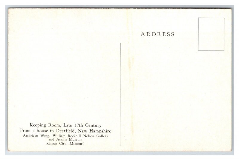 17th Century Keeping Room Nelson Gallery Kansas City Missouri UNP Postcard Q24
