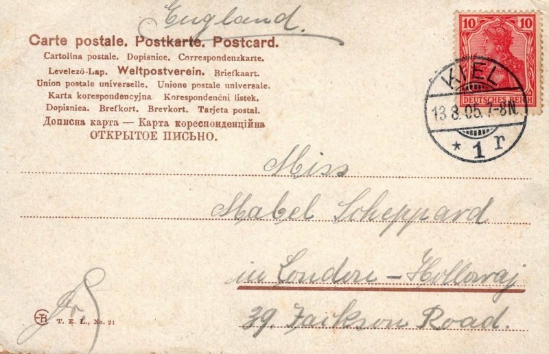 Germany Postcard - Kiel - Kaiserlicher Yacht-Klub    T10279
