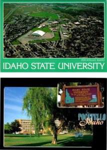 2~4X6 Postcards ID Pocatello IDAHO STATE UNIVERSITY Aerial View~Sign & Campus