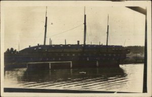 Mare Island CA Training Ship? c1915 Real Photo Postcard