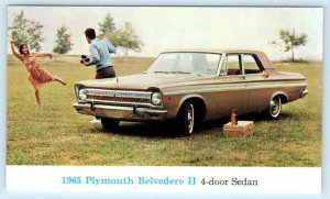 Automobile Advertising 1965 PLYMOUTH BELVEDERE II ~ 4 Door Sedan Car Postcard