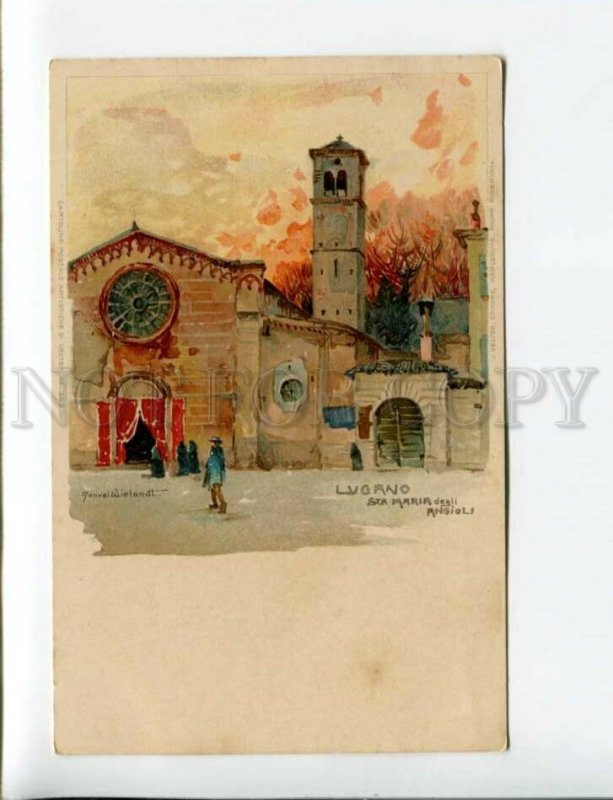 3171852 SWITZERLAND LUGANO by Wielandt Vintage litho postcard