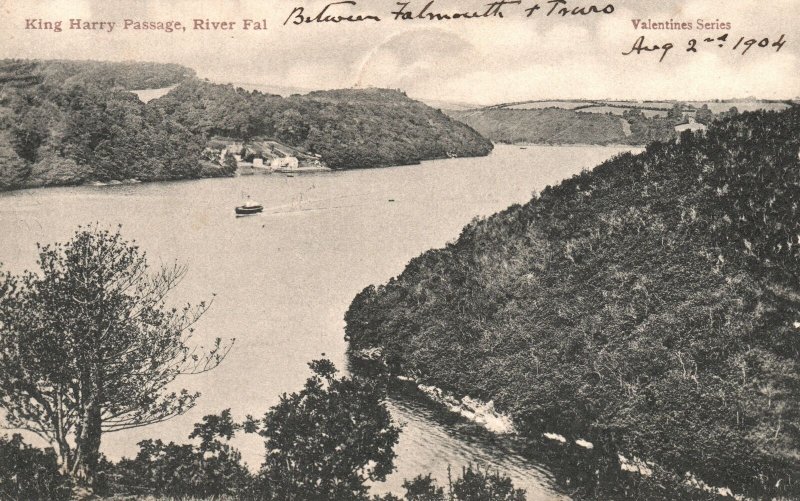 Vintage Postcard King Harry Passage River Falmouth Cornwall England