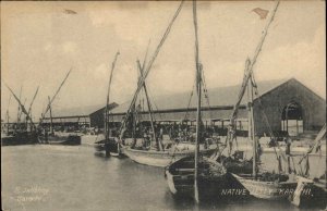 Karachi Pakistan Native Jetty c1910 Postcard