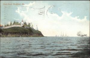 Rockland ME Owl's Head Lighthouse c1910 Postcard #2