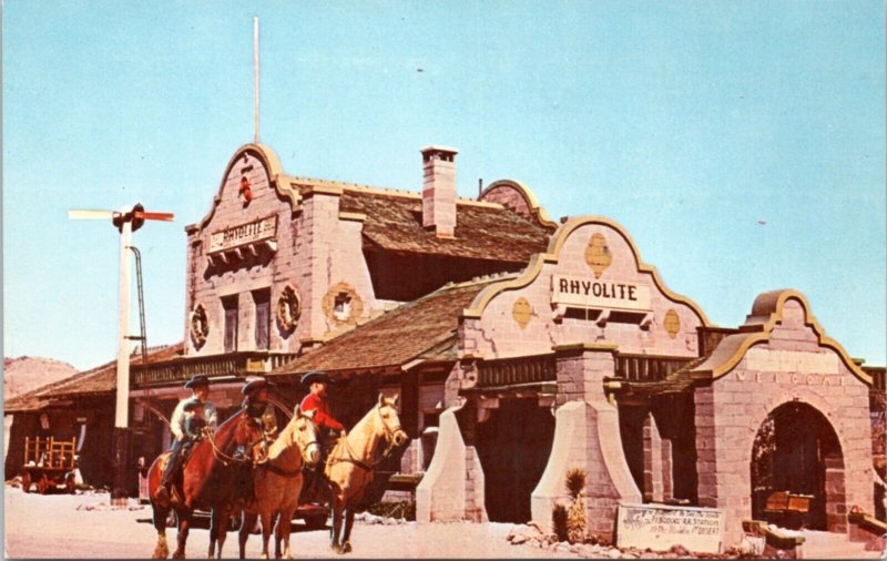 Postcard NV Rhyolite gost town depot Bonanza southwest