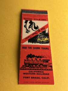 Vintage Matchbook: California Western Railroad Skunk Train, Fort Bragg, CA MB182