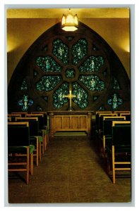 Vintage 1950's Postcard Rose Window Chapel Chicago Temple Christian Illinois