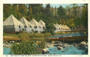Postcard South Dakota Black Hills Tent Row Camp Galena Custer State Park 23-9384