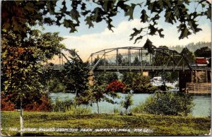 View of Bridge From Park, Grants Pass OR c1911 Vintage Postcard S57
