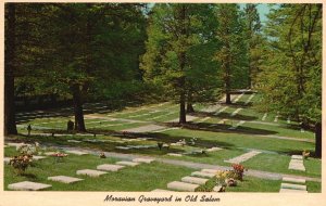 Vintage Postcard 1964 Moravian Graveyard Old Salem Winston-Salem North Carolina